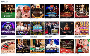 20Bet Live Casinospiele