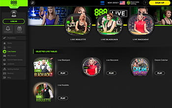 888 Live Casinospiele