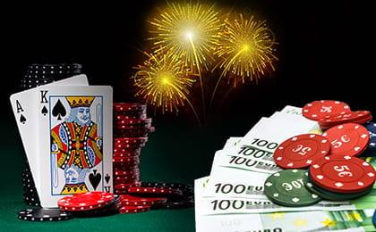 Frau am Blackjack Casino Tisch