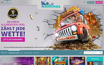 Karamba Casino Homepage