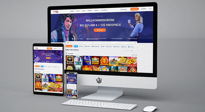 Das mobile Casino Angebot auf Desktop, Tablet und Smartphone.