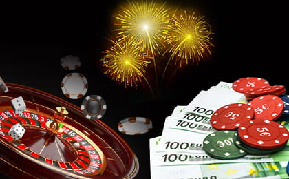 Frau am Roulette Casino Tisch