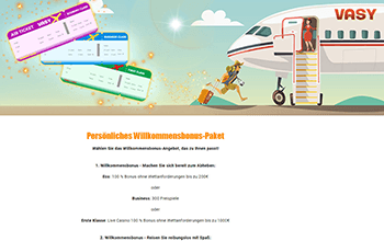 Vasy casino Willkommensbonus